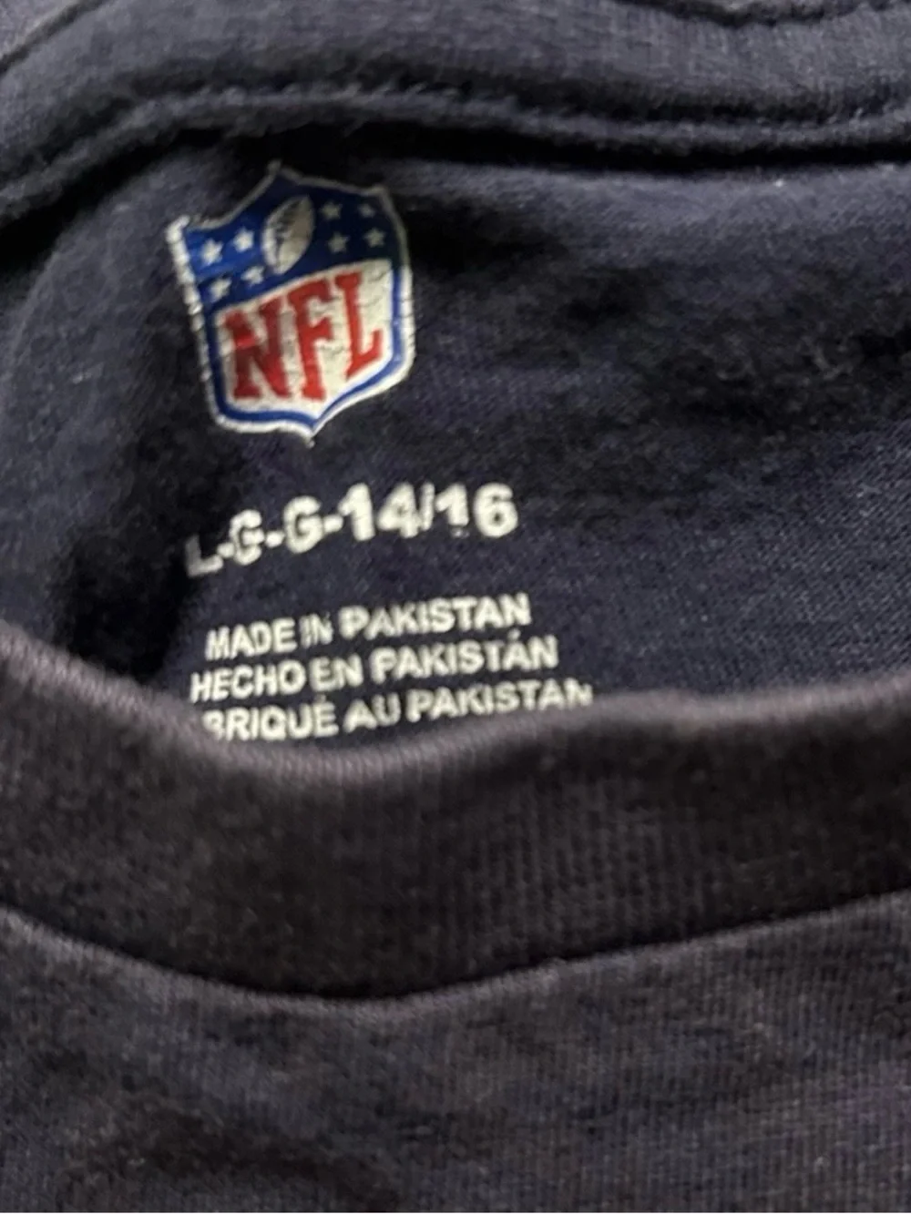 NFL New England Patriots Navy Blue Short Sleeve T Shirt Size Large (14/16) - Picture 3 of 3